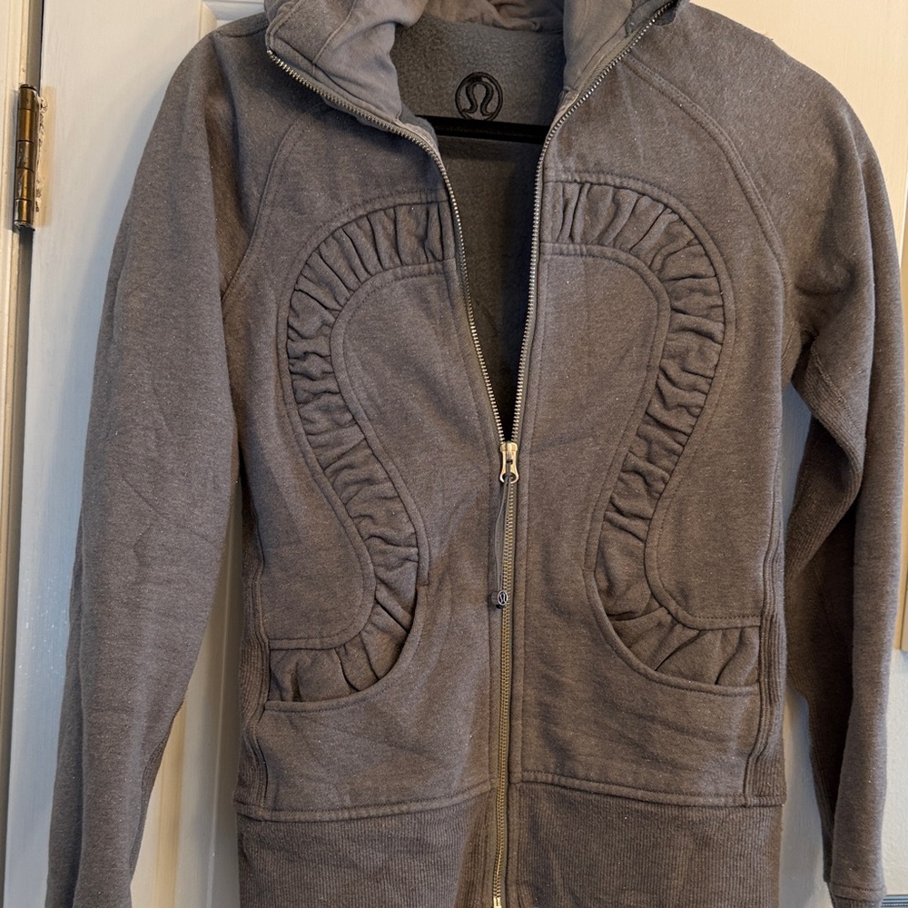 Lululemon Cuddle Up Ruffle Detail Full-Zip Hoodie - Gray